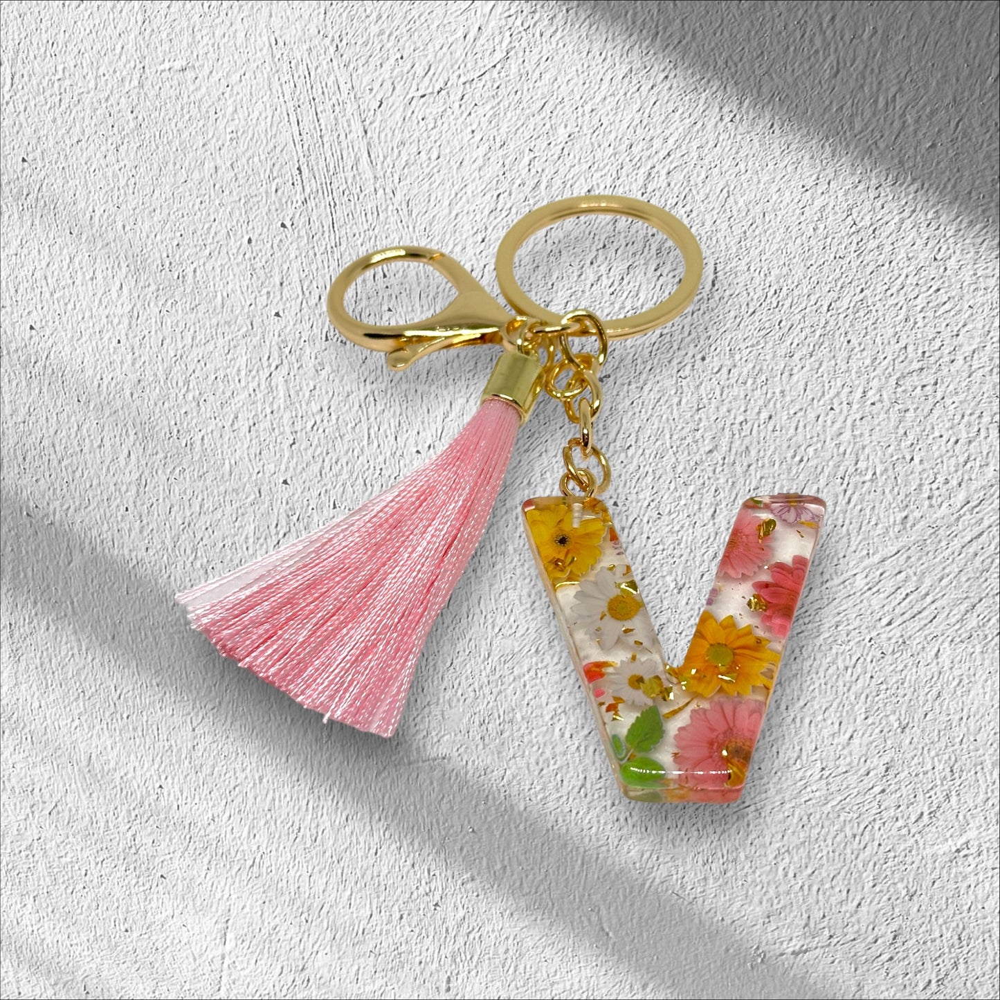 Letter V Keychain Options