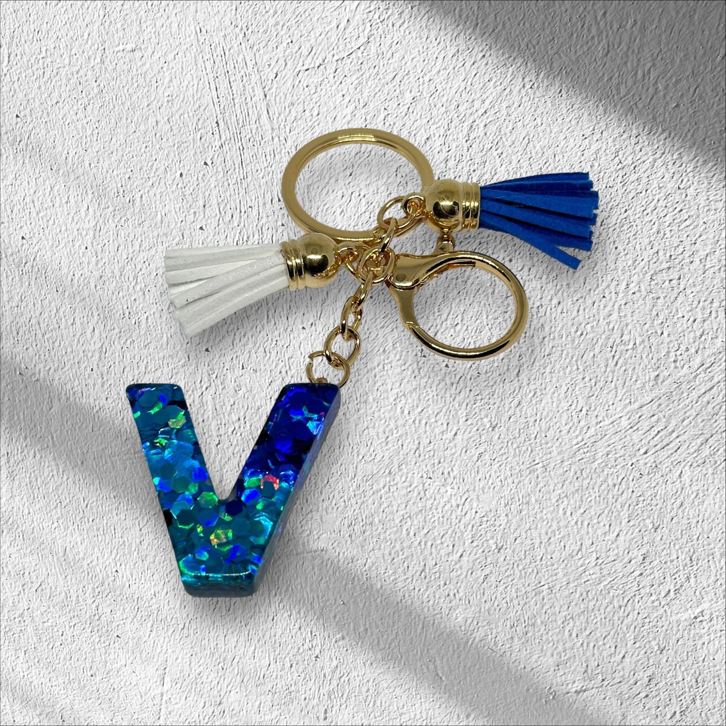 Letter V Keychain Options