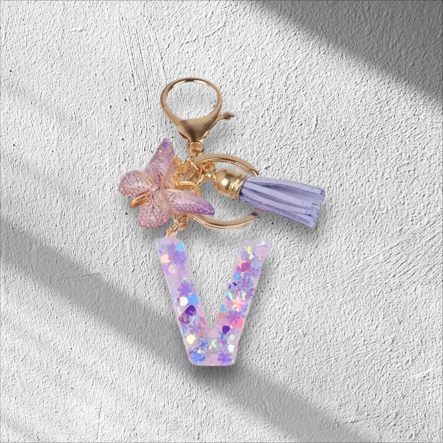 Letter V Keychain Options